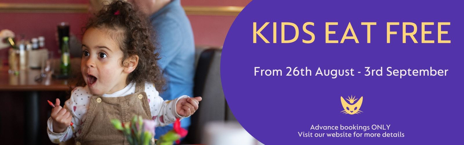 Image of a young girl on a poster advertising free meals for children